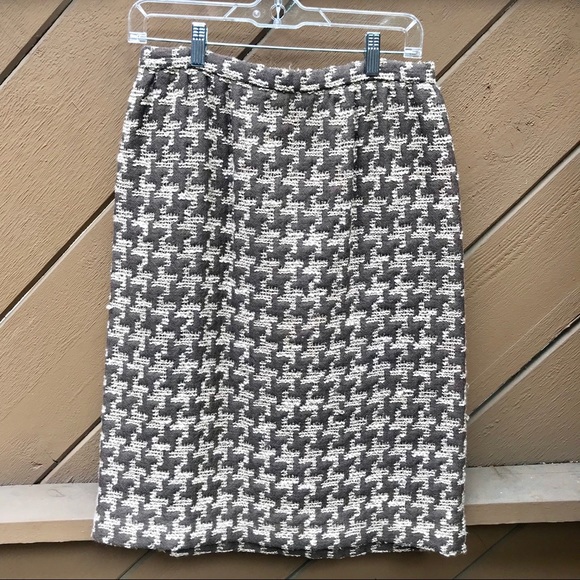 Vintage 50s 60s Houndstooth Wool Skirt Suit Set - Picture 6 of 7